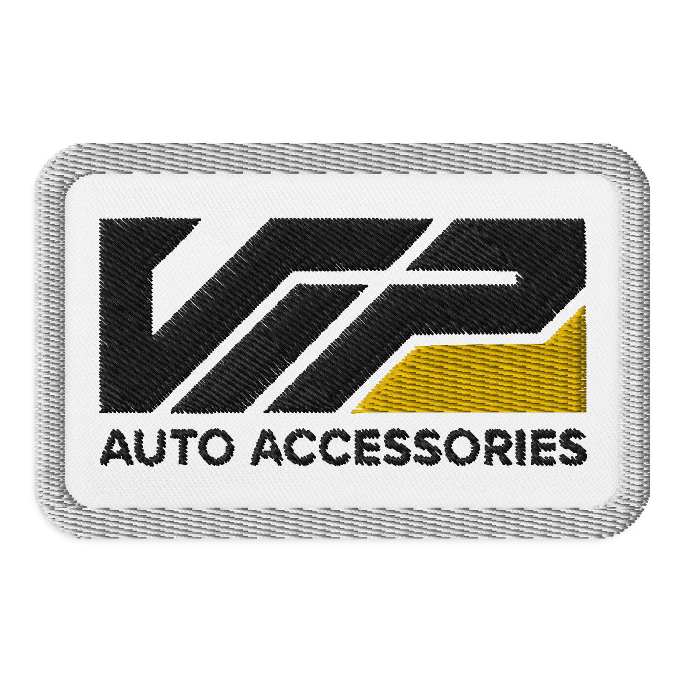 White Auto Accessories Embroidered Patch