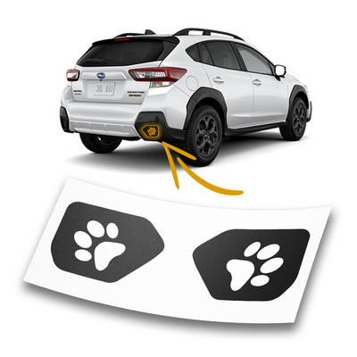 Subaru Crosstrek Dog Paw Rear Reflector Overlay, Matte Black