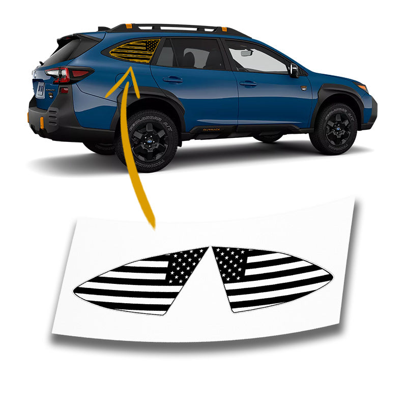2020+ Subaru Outback American Flag Quarter Glass Decal