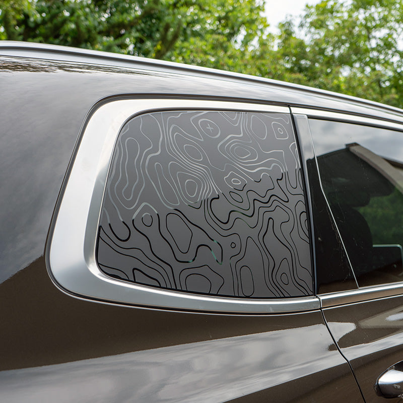 Black decal on car window discount