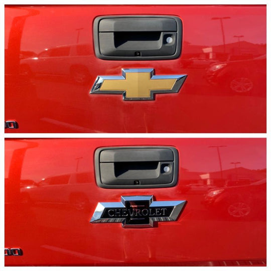 Gloss Red & Black Front Bowtie Emblem For 2016-2018 Chevy Silverado 1500