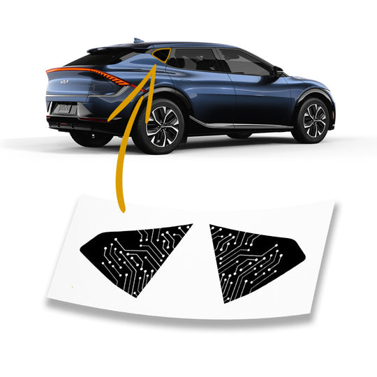 Car Shades Pare-Soleil Sur Mesure Pour Portes Arrières Kia EV6 2021+ - Set De 2 Pièces Noir - Protection Chaleur Et Confort